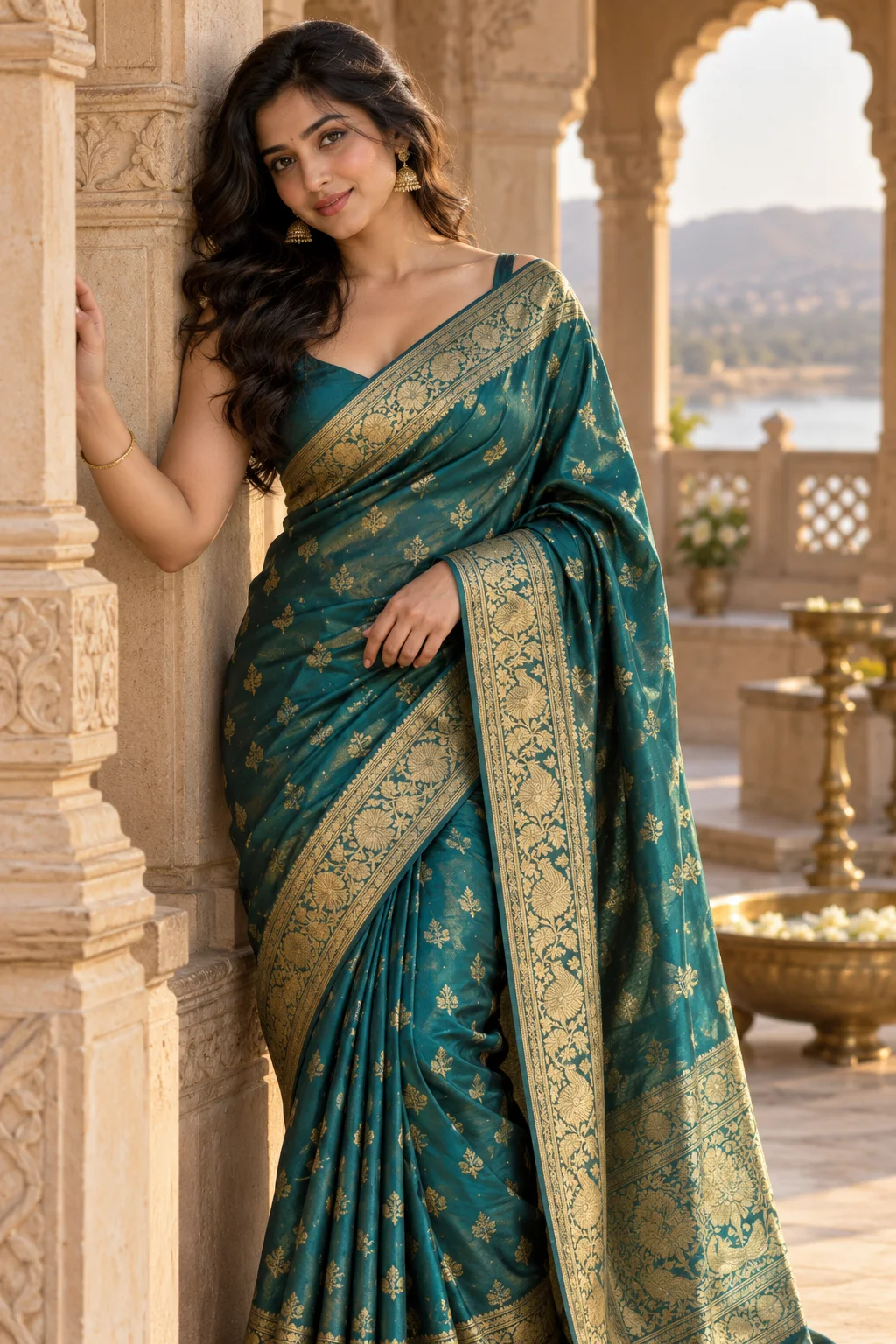 Peacock Green Silk Saree